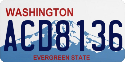WA license plate ACD8136