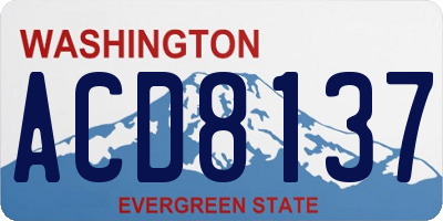 WA license plate ACD8137