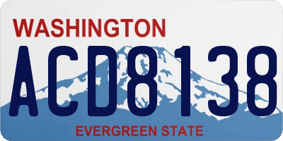 WA license plate ACD8138