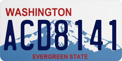 WA license plate ACD8141