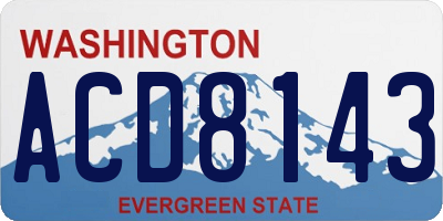 WA license plate ACD8143