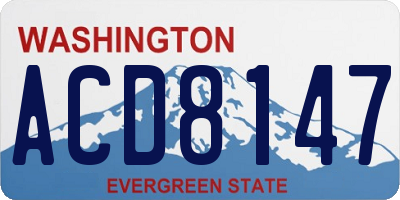 WA license plate ACD8147