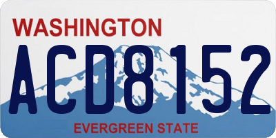 WA license plate ACD8152