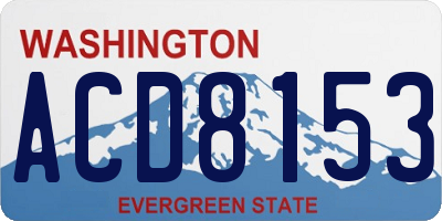 WA license plate ACD8153