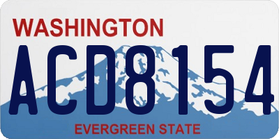 WA license plate ACD8154