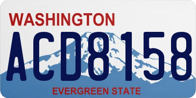 WA license plate ACD8158