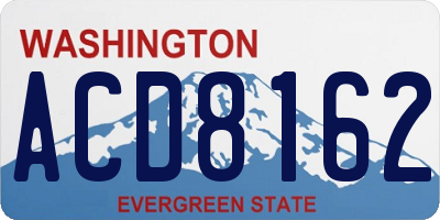 WA license plate ACD8162