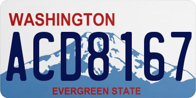 WA license plate ACD8167
