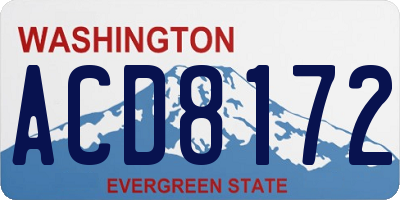 WA license plate ACD8172