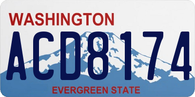 WA license plate ACD8174