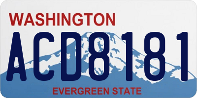 WA license plate ACD8181