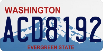 WA license plate ACD8192