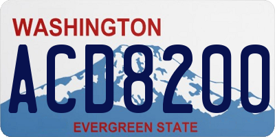 WA license plate ACD8200