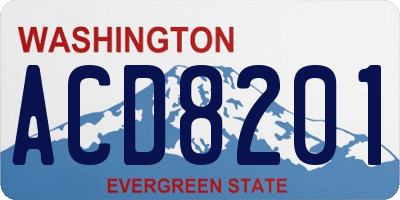 WA license plate ACD8201