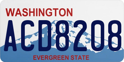 WA license plate ACD8208