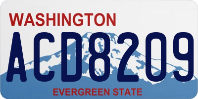 WA license plate ACD8209