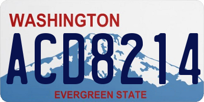 WA license plate ACD8214