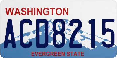 WA license plate ACD8215