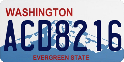 WA license plate ACD8216