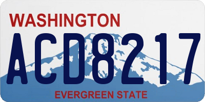 WA license plate ACD8217