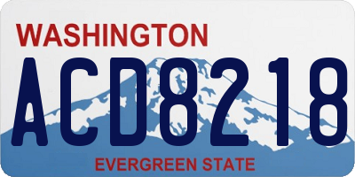 WA license plate ACD8218