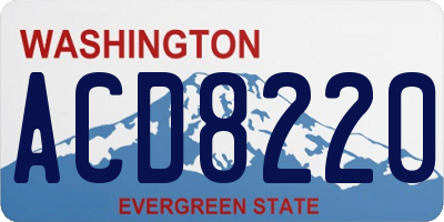 WA license plate ACD8220