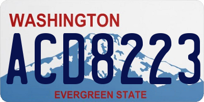 WA license plate ACD8223
