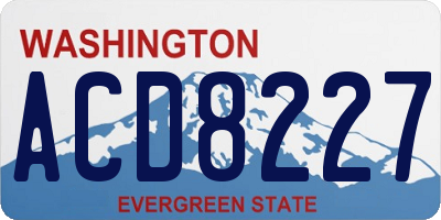WA license plate ACD8227