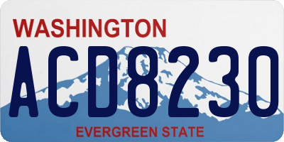 WA license plate ACD8230