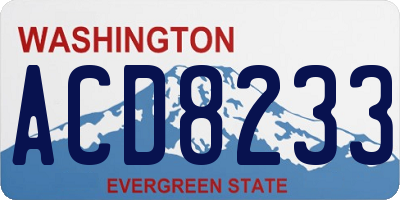 WA license plate ACD8233