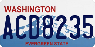 WA license plate ACD8235