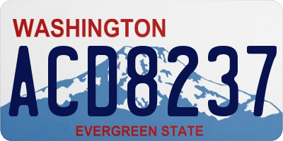 WA license plate ACD8237