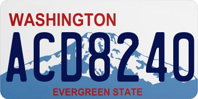 WA license plate ACD8240