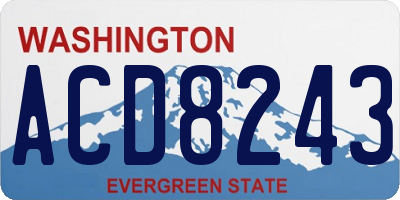 WA license plate ACD8243