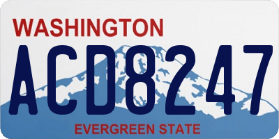 WA license plate ACD8247