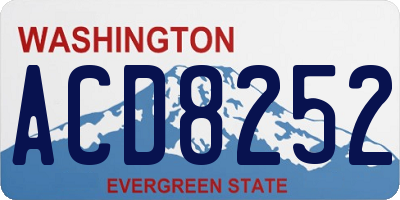 WA license plate ACD8252