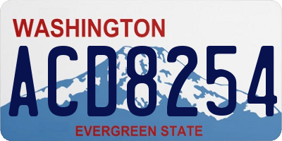 WA license plate ACD8254