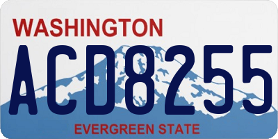 WA license plate ACD8255