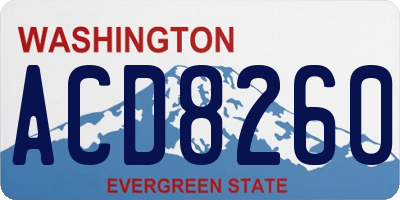WA license plate ACD8260