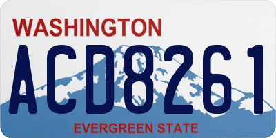 WA license plate ACD8261