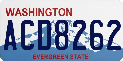 WA license plate ACD8262