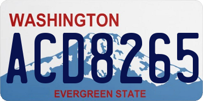 WA license plate ACD8265