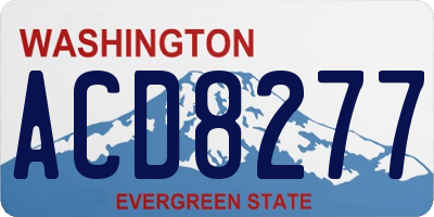 WA license plate ACD8277