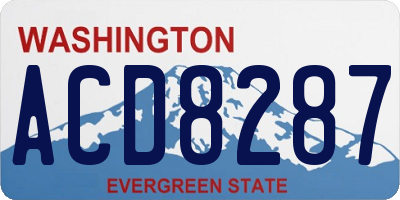 WA license plate ACD8287
