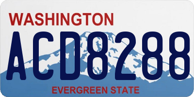 WA license plate ACD8288