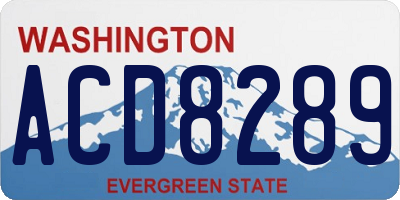 WA license plate ACD8289