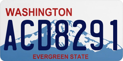 WA license plate ACD8291