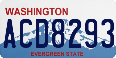 WA license plate ACD8293