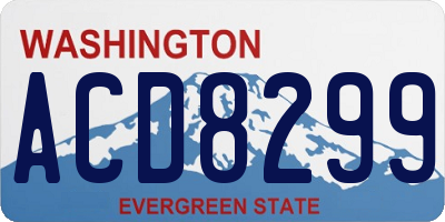 WA license plate ACD8299