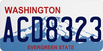 WA license plate ACD8323